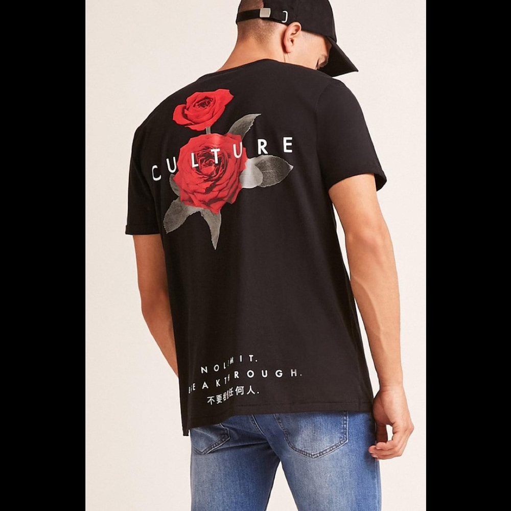 Forever 21 floral culture tee